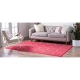 thumbnail image 2 of Unique Loom 3146708 6 x 9 ft. Geometric Trellis Frieze Rectangular Rug, Pink, 2 of 5