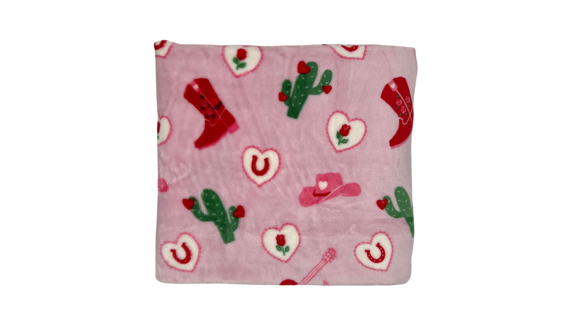 Crafted By Catherine Valentine's Day Plush Throw, Cowgirl Valentine, Standard Size, All Ages