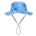 thumbnail image 2 of XIYON Kids Girls Boys Sun Hat With Adjustable Straps Print Wide Brim Upf 50+ Summer Lightweight Breathable Cap For Outdoor Activities,Blue,S, 2 of 5