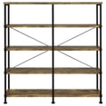 thumbnail image 3 of Analiese Engineered Wood 63-inch 4-shelf Double Bookshelf Rustic Nutmeg, 3 of 9