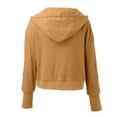 thumbnail image 5 of Siilsaa Women's Fall Casual Shacket Jackets 2024 Long Sleeve Button Down Lightweight Cropped Shirt Outerwear Coat with Pockets Coffee,M, 5 of 5