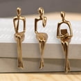 thumbnail image 6 of 3Pcs Thinker Statue Abstract Art Figurines Resin Collectible Decorative Sculpture for Bookshelf Home Office Living Room Table, 6 of 8