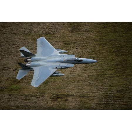 North Wales Accent F-15E Strike Eagle low flying over North Wales Canvas Art - Andrew ChittockStocktrek Images (18 x 12) ()