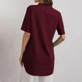 thumbnail image 4 of adviicd Femmes T-Shirts pour Femmes T-Shirts Décontractés à Manches Courtes Coton Dames Rouge, XL, 4 of 5