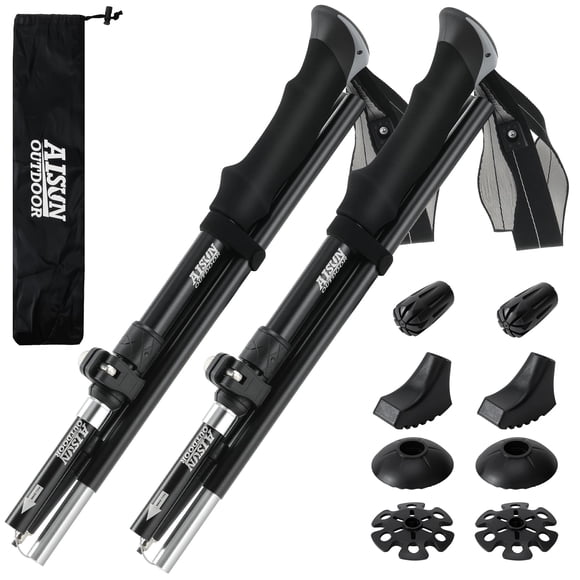 Bastones de trekking plegables y ligeros de aluminio AISUNOUTDOOR
