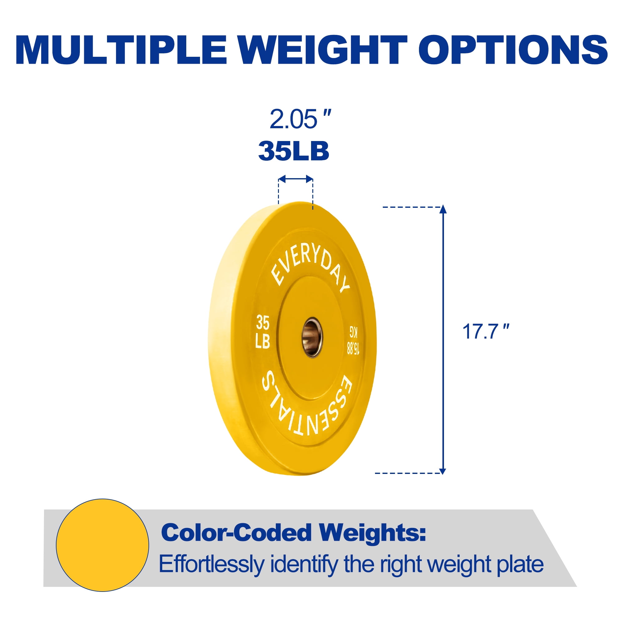 BalanceFrom Olympic Bumper Plate Weight Plate, 35 lbs Pair Color