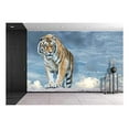 thumbnail image 2 of wall26 - Siberian Tiger Ready to Attack Looking at You in The Rocks Background - Removable Wall Mural | Self-Adhesive Large Wallpaper - 100x144 inches, 2 of 6