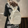 thumbnail image 2 of Fashion Women Solid Color Backpack Students Canvas School Knapsacks (Green), 2 of 6