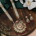thumbnail image 3 of Artificial Imitation Jadau Jewellery Elegant Stylish Traditional Ethnic Wear Pearl Beaded Rajputana Necklace Rani Haar EarringCpy, 3 of 3