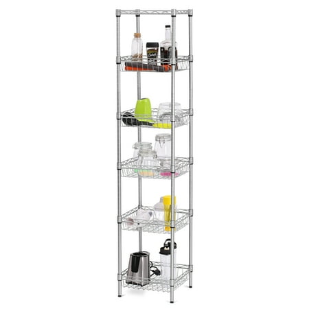 

LANGRIA Storage shelves 6-Tier Wire Storage Unit with Baskets Shelving adjustable storage shelf 13.4 D x 13.4 W x 63 H Silver