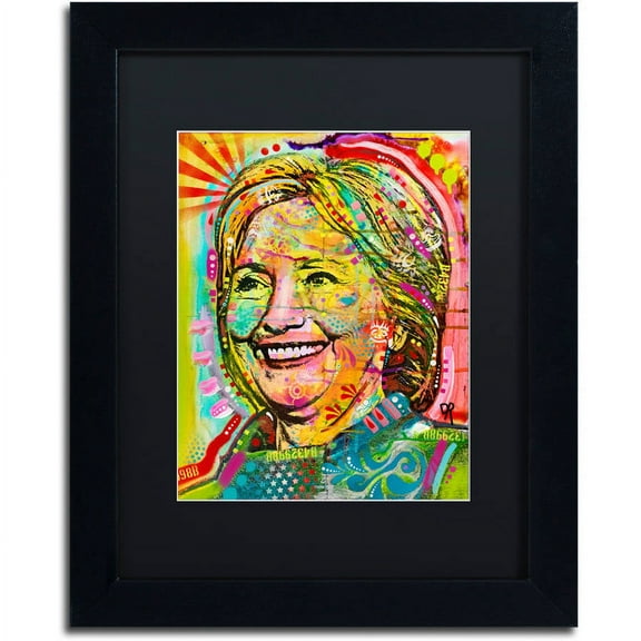 Trademark Fine Art "Hillary" Canvas Art by Dean Russo, Black Matte, Black Frame