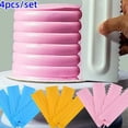 thumbnail image 2 of 4PCS/Set Plastic Double Sided Tooth Cake Scraper Pattern Cream Scraper DIY Baking Tools Baking Accessories, 2 of 7