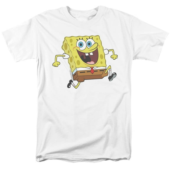 Spongebob Happy Running Spongebob Unisex Adult T Shirt