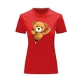 thumbnail image 1 of Playera Blusa De Oso De Peluche Saliendo Del Cierre Ropa Para Mujer Casual Color Rojo Talla Chica Marca Emil SaEs, 1 of 4