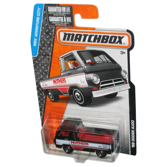 Matchbox MBX Adventure City (2015) Black '66 Dodge A100 Toy Truck - (Cracked Plastic)