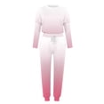 thumbnail image 4 of MSJUHEG Workout Sets For Women Womens Long Sleeve Tops Women'S Two Piece Outfit Long Sleeve Crewneck Pullover Tops And Long Pants Tracksuit Sweatsuits With Sweatpants Lounge Sets For Women Pink M, 4 of 5