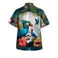 thumbnail image 3 of Camisas Negras Para Hombre Hombres Casual Manga corta Primavera Verano Turndown Neck 3D Impreso Camisas Moda Top Blusa Camisas Ropa de playa (Green, XXL), 3 of 5