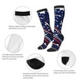thumbnail image 3 of Gaeub Red White Blue Fireworks 1 Printed Design Socks Stretchy High Tube Socks for Men Women Teens , Softball Soccer Socks for Hiking, Sport, 3 of 6