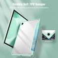 thumbnail image 2 of KOMI Hybrid Slim Case for Samsung Galaxy Tab A8 10.5 Inch 2022 Model (SM-X200/X205/X207), Shockproof Cover with Clear Transparent Back Shell, Auto Wake/Sleep, Emerald Marble, 2 of 4