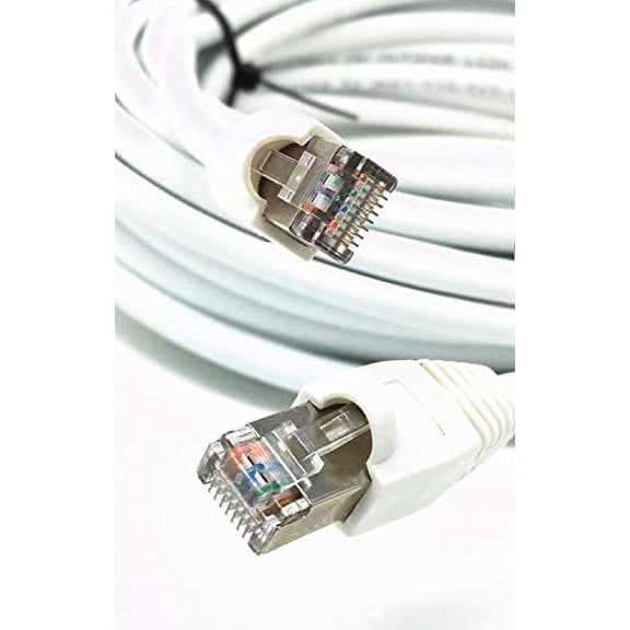 Ultra Spec Cables 125ft White Cat5e Outdoor UV Waterproof Ethernet Cable Direct Burial