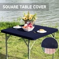 thumbnail image 3 of Square Fitted Table Cover Elastic Tablecloth 3ft Stretch Spandex Table Top Cover for Dining Indoor Outdoor Party Navy 36X36 Inch, 3 of 6