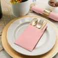 thumbnail image 6 of BloominGoods Colored Paper Disposable Dinner Napkins with Flatware Pocket, Pink 50-Pack, 6 of 9
