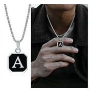A-z Initial Letters Men Necklaces, Geometric Pendant With B