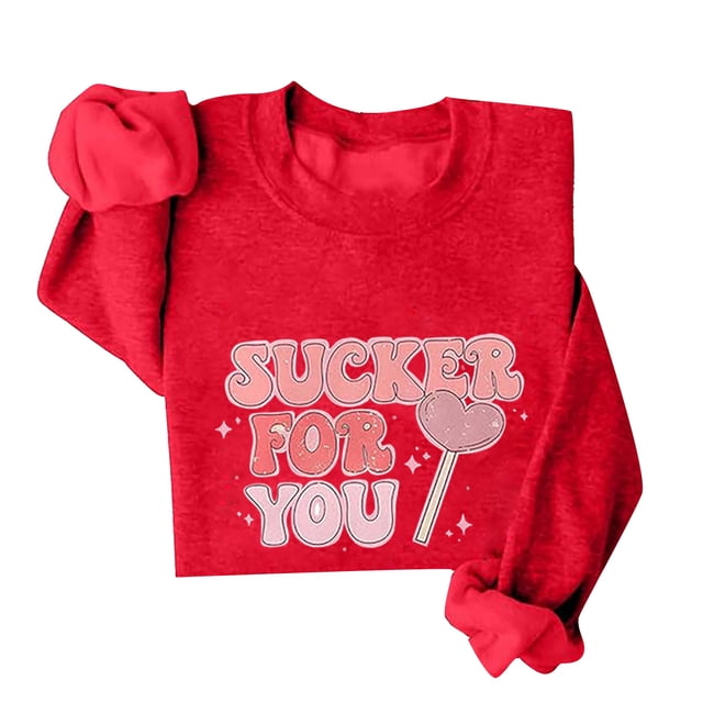 WEAIXIMIUNG Robe Chandail en Molleton pour Femmes Chandails en Molleton de la Saint-Valentin pour Femmes Chandail Graphique à Lettres en Cœur Col Rond Manches Longues d'Hiver
