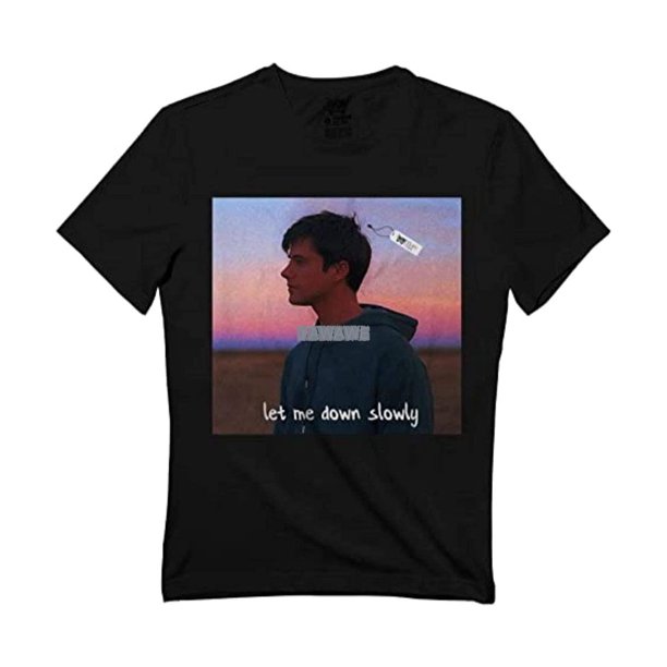 Camiseta de verano para hombre ALEC Let Me Down Slowly Benjamin Sunset, camiseta para hombre y mujer, camiseta negra de algodón para hombre.