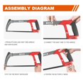 AIRAJ 12 inch Adjustable Hacksaw Frame Set,Tools HighTension Hacksaw
