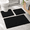 Black-17"x24"+20"x32"+U Shape 20"x24", variant on Aqua Blue Chenille Bathroom Rugs Set Of 3 Non Slip Bath Mat