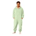 thumbnail image 7 of FAHXNVB Men's Hooded Onesie Pajamas Lightweight Fuzzy Fleece Zip Up Jumpsuit Long Sleeve Lounge One Piece Pjs with Pocket S-XXL, 7 of 7