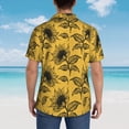 thumbnail image 4 of Fuzoiu Autumn Sunflower Print Hawaiian Shirt for Men, Summer Beach Casual Short Sleeve Button Down Shirts, Men’s Beach Summer Shirts with Pocket,X-Large, 4 of 7