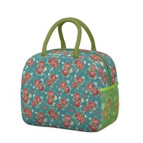 Womens Pioneer Flower Floral Print Pattern Lunch Box for Work,Insulated Lunch Bag for Women,Loncheras Para Mujer,Leakproof Adult Lunch Bag for Work,Beach,Travel,Picnic,Camping