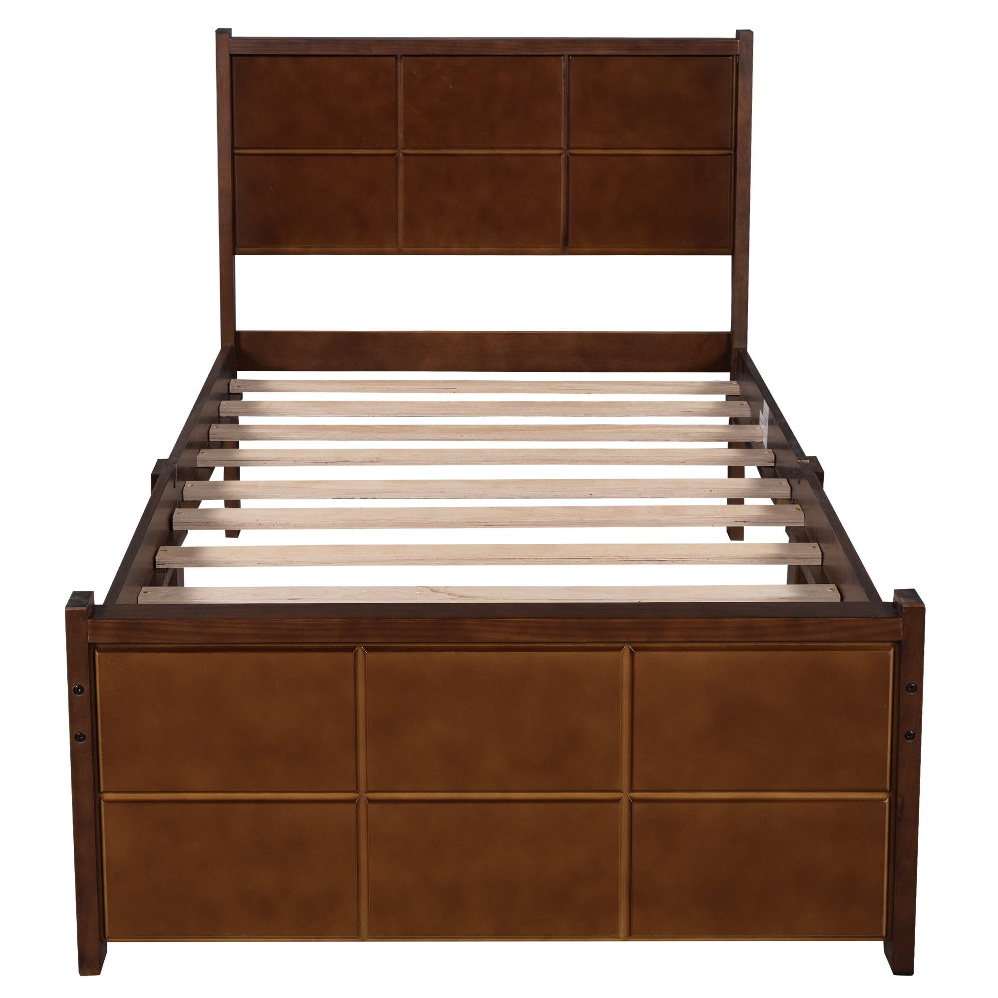 Platform Bed, No Spring Box Needed with Headboard and Footboard Pine