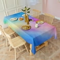 thumbnail image 3 of Rainbow Tie Dye Cloud Rectangle Tablecloth 60"x102",Waterproof Polyester Rectangle Table Cloth, Wipeable Spillproof Polyester Tablecloth for Dining, Camping, Indoor and Outdoor, 3 of 6