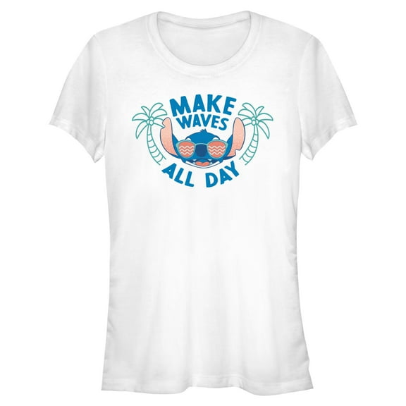 Juniors Lilo & Stitch Cool Alien Makes Waves T Shirt