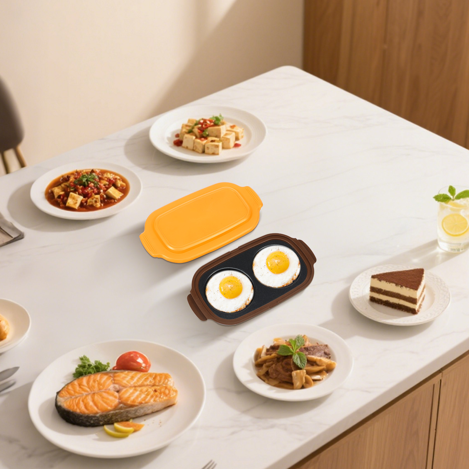 Microwave Egg Cooker Microwave Egg Poacher, Fried Egg Maker,Multi-Use microwave egg maker for Breakfast Sandwiches,Save Time,Portable for Home,Travel,Gifts(yellow)