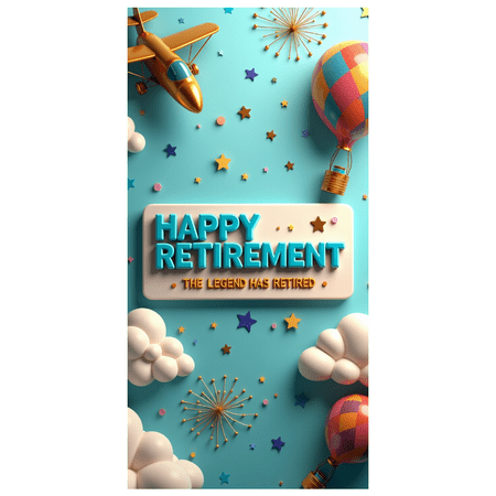 LUUFILx Personalized Retirement Banner with Airplane Camera Balloon and Star Elements Happy Retirement Decors Party Backdrop Photography Props Retirement Party Celebration Decorations