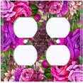 thumbnail image 3 of Metal Light Switch Plate Cover Elegant Purple Floral Nature Scripture Damask FLW087, 3 of 14