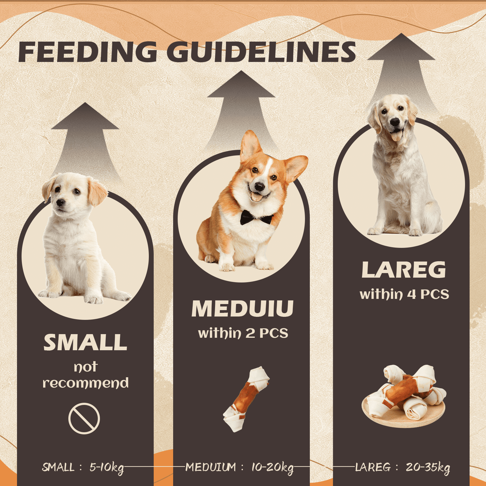 (4 pack) PAWUP Rawhide Dog Bones, Chicken Wrapped Knotted Bones Dog Treats, Long Lasting Dog Chews for Large Dogs, 6.5 Inch Dog Training Treats, 9oz