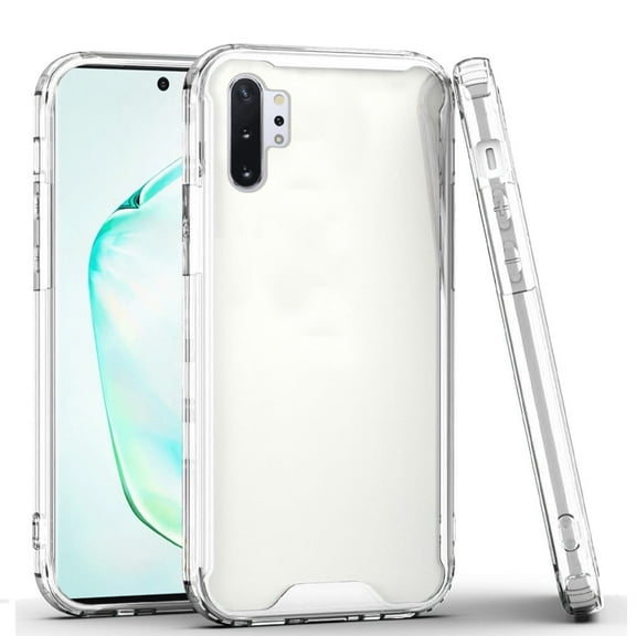For Samsung Galaxy Note 10 Plus Colored Shockproof Transparent Hard PC   Rubber TPU Hybrid Bumper Slim Protective Cover ,Xpm Phone Case [ Clear ]