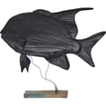 thumbnail image 2 of Capiz & Metal Art Large Jackfish on Stand Beige/Green 13x14x3.5", 2 of 2