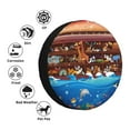 thumbnail image 4 of Salouo Animals On Noah's Ark2 Print Spare Tire Cover 14-17 inch Spare Tire Protector Universal Tough Tire Wheel Cover for Trailer SUV and Truck-15 inch, 4 of 6