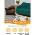 thumbnail image 5 of Dark Green Couch Cover for 2 Cushion Couch, Modern Pure Dark Green Washable Love Seat Sofa Covers Slipcover, Throw Sofa Covers for Pets, Furniture Protector 71"x102", 5 of 9
