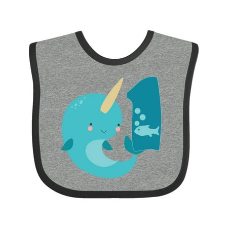

Inktastic Narwhal 1st Birthday Gift Baby Boy or Baby Girl Bib
