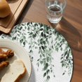 thumbnail image 3 of Green Eucalyptus Round 13 Inch Placemats Set of 6, Weeping Botanical Leaf Watercolor HeatResistant Non Slip Place Mats for Dining Table, Wipeable Braided Kitchen Table Mats for Housewarming, 3 of 9