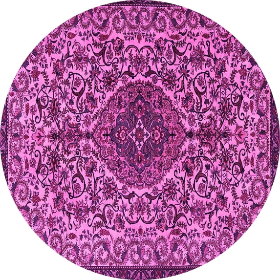 Ahgly Company Indoor Round Persian Pink Traditional Area Rugs, 4' Round