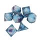 thumbnail image 4 of Dados De Cristal Creativos Azules --- 7 Piezas De Dados De Resina, Molido Artesanal Transparente Y Juego De Dados De Juego Exquisito Pulido, Dados Numéricos, Artesanías De Resina Transparente, 4 of 5