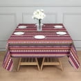 thumbnail image 3 of Boho Red Colorful Striped Ethnic Pattern Square Tablecloth,Waterproof Square Table Cover,Wipeable Spillproof Washable Table Cover for Home Kitchen Party Decor 52"x52"(132x132cm), 3 of 6